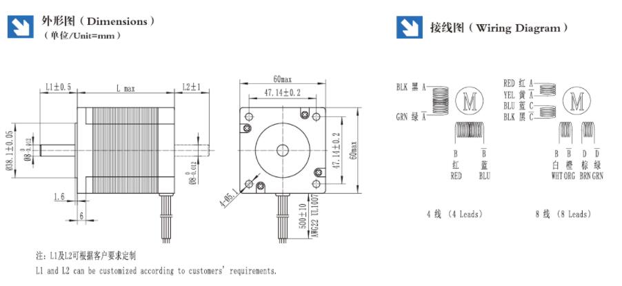 NEMA24 1.8° 2-Phase Hybrid Stepper Motor