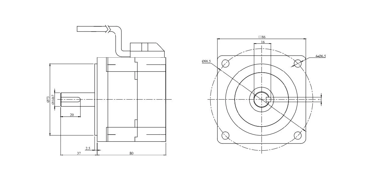 12V 300W 0.96 Nm 3000 rpm 31.2A Brushless DC Motor